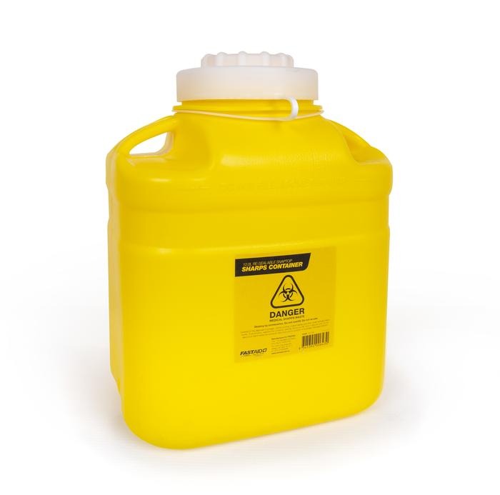 Sharps Container, Plastic, 12L, Yellow Safety Network